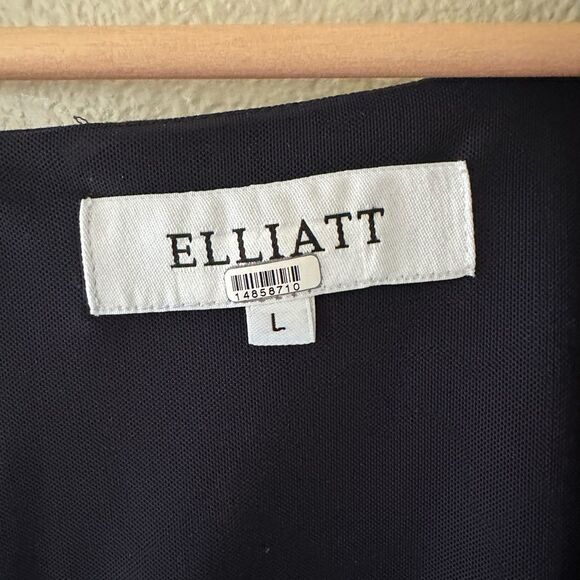 Elliatt Scarlette Navy Blue Midi Long Sleeve Cutout Cocktail Dress Size L - Picture 7 of 12